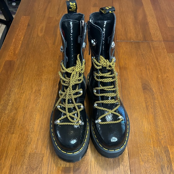 Dr Martens Ghilana Max Distressed Patent Leather Platform Boots *NEW* - Picture 5 of 12